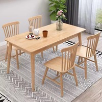 Table à manger rectangulaire en bois massif au design moderne, mobilier commercial neuf pour la restauration rapide, les restaurants, la restauration, la location et l'habitat