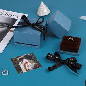 Boyang OEM ODM Fine Paper <b>Ring</b> Necklace Jewelry Packaging Box with Velvet Insert - Product Image 2