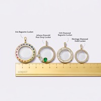 Composants de collier DIY en verre, design creux avec fermoir ouvrable, zircone colorée, or 14 carats