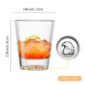 ईगल डिजाइन शॉट ग्लास 50 मिलीलीटर कस्टम लोगो मोटी भारी आधार वोदका व्हिस्की टेक्विला एस्प्रेसो की स्पिरिट - Product Image 3