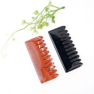 Vendita alla rinfusa naturale manuale intaglio artigianale nuova giada sogno ametista cristallo Gua Sha pettine per capelli viso e corpo - Product Image 2