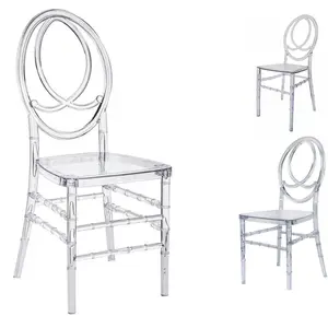 A buon mercato trasparente affitti acrilico di plastica di cristallo fantasma sillas Phoenix wedding sereno resina sedia di chiavari