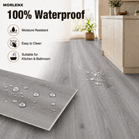 Plancher en vinyle SPC MORLENX gris argenté clair, résistant aux rayures, imperméable, système de clic, pour les intérieurs commerciaux