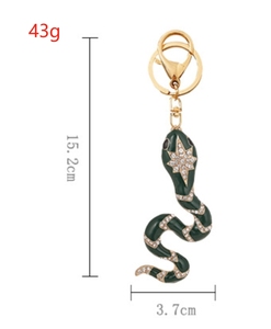 Tinh thể Rhinestone Đẹp năm của con rắn Keychain <span class=keywords><strong>2025</strong></span> Bling kim cương động vật kim loại móc chìa khóa rắn đồ trang sức thời trang cho túi - Product Image 5
