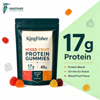 Gummies de protéines de lactosérum OEM KingFisher avec créatine pour soutenir la force musculaire, complément pré-entraînement pour adultes sportifs