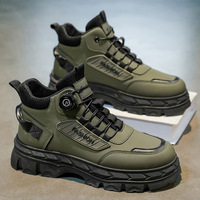 Nouvelles Bottes Mi-Mollet pour Hommes, Style Britannique Rétro, Robustes, Respirantes, Antidérapantes, pour le Travail et les Déplacements en Extérieur – Collection Automne