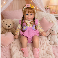 Poupée Reborn Fille de 60 cm (24 pouces), Corps en Tissu avec Membres en Vinyle, Jouet Compagnon Peint à la Main avec de Haute Définition pour Filles