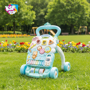 Jouet d'apprentissage multifonctionnel avec cadre en plastique, <span class=keywords><strong>chariot</strong></span> à pousser, trotteur pour bébé avec piano musical pour garçons - Product Image 5