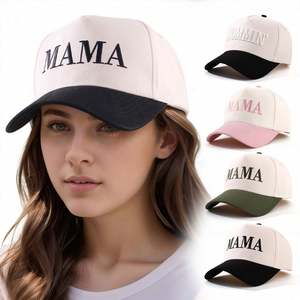 Gorra de Béisbol Casual de Moda, Bordada con la Palabra MAMA, de 5 Paneles, Bicolor - Product Image 1