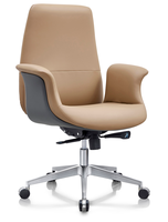 Chaise de bureau de direction en cuir italien de luxe, chaise de direction en cuir de vachette avec fonction d'inclinaison, bureau d'étude pour ordinateurs.