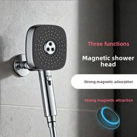 Pommeau de douche carré magnétique à 4 jets avec tuyau de 60 pouces et support, pulvérisateur de bain mural dissimulé pour salle de bain domestique