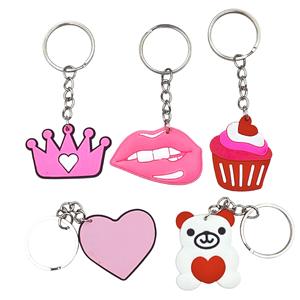 Porte-clés créatif et mignon pour couple, cœur rose en PVC imprimé UV, Saint-Valentin, mariage, petit cadeau, porte-clés, pendentif en stock - Product Image 4