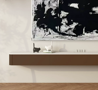 Meuble TV mural flottant moderne, console multimédia en bois, centre de divertissement pour salon