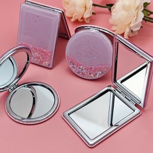 High Quality <b>Compact</b> Vanity Mirror for Travel, Purse, Girls Magnifying Portable Double Side Mirror Vendor Private Label Mirror - Product Image 6