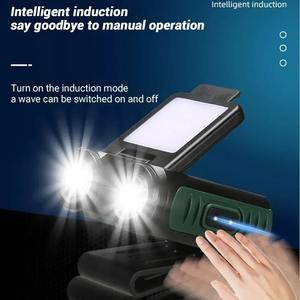 Linterna frontal LED COB con sensor, luz con clip para gorra, linterna frontal recargable por USB, linterna frontal con batería integrada, linterna frontal LED para pesca y camping - Product Image 3