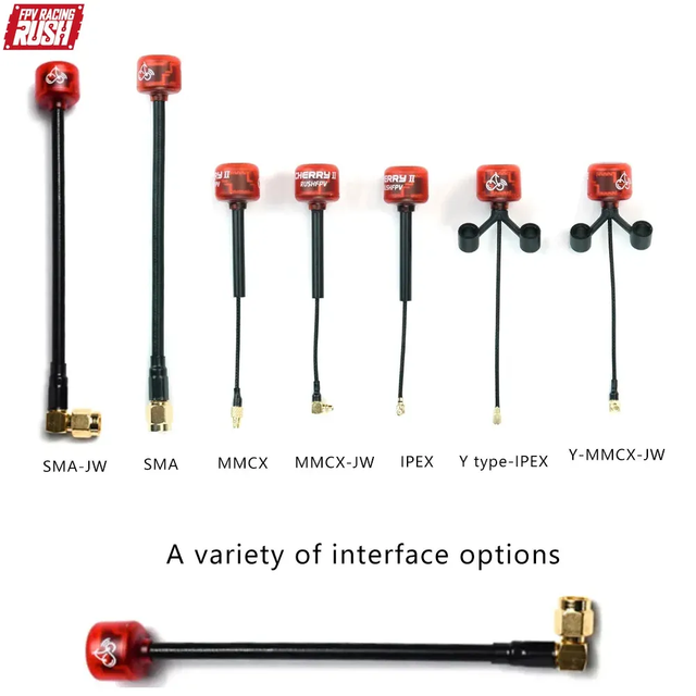 RUSH FPV Cherry 2 II 5.8G 1.8DBI Racing Drone Antenna Set Mini 2 Compatible Analog Digital Remote LHCP/RHCP SMA/UFL/MMCX