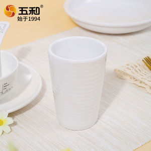 Gowa <b>Melamine</b> <b>Bowl</b> With Spoon Set White Durable Hotel Restaurant Tableware - Product Image 3