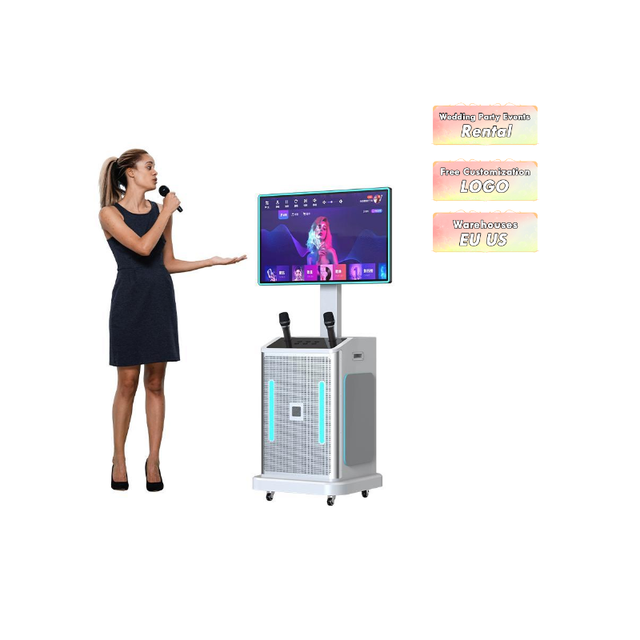 Hot Sell Small Inch Wireless Microphone Karaoke Set Party Sound Equipment with Woofer for Family Karaoke Booth