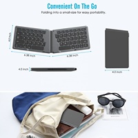 Teclado Plegable Mini MoKo, Ultra Delgado, Portátil, Inalámbrico y Recargable para iPad, iPhone, iOS, Android, Windows