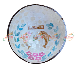 Khảm dừa bát Handmade vỏ dừa bát với mẹ của Ngọc Trai khảm Inlay tùy chỉnh thiết kế lưu niệm Mauritius - Product Image 3