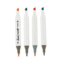 Lot de marqueurs double pointe monochromes pour étudiants, idéal pour la peinture et l'aquarelle, papeterie créative, avec logo personnalisable