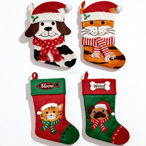 Meias de Natal Fofas para Pets: Bolsas de Presente de Pelúcia para Cães, Gatos, Raposas e Preguiças – Decoração de Natal e Sacolas para Petiscos de Animais de Estimação - Product Image 2