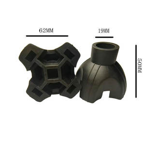 Punta de goma antideslizante para bastón de 19 mm, almohadilla de cuatro esquinas de 62 mm x 50 mm para accesorios de bastón para personas mayores - Product Image 1