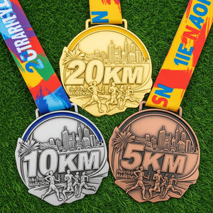 เหรียญรางวัลโลหะผสมสังกะสีสำหรับการแข่งขันวิ่งมาราธอนแบบกำหนดเอง รางวัลเกียรติยศ ของที่ระลึก ความสำเร็จ - Product Image 1