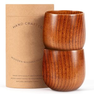 Verre à boire <span class=keywords><strong>Bourbon</strong></span> en bois de hêtre d'origine fabriqué à la main verre à whisky à l'ancienne pour hommes grands cadeaux de whisky pour papa frère - Product Image 1