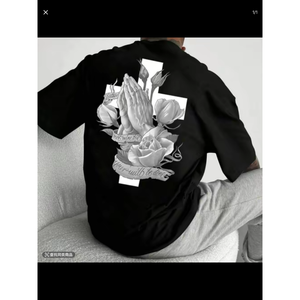 เสื้อยืดผู้ชาย OEM ขายส่ง ลายพิมพ์เทรนดี้ทรงหลวม แบรนด์ดีไซเนอร์คุณภาพสูง สไตล์ใหม่ ผ้าฝ้าย 100% เสื้อยืดลำลองแนวสปอร์ต - Product Image 4