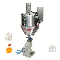 Petite machine de remplissage semi-automatique pneumatique à chauffage et mélange pour flacons en verre, vernis à ongles, beurre, fromage, miel, crème, lotion, shampoing