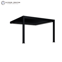 Pergola moderne en aluminium motorisée, imperméable, bioclimatique, écologique, murale ou autoportante, avec toit à lamelles pour balcon ou terrasse