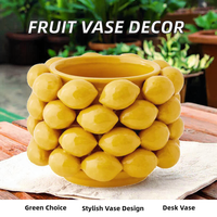 Advanced Sense Céramique Porcelaine Vase De Table Citron Fraise Simulation pour La Décoration Intérieure-pour La Décoration De Bureau De Salon