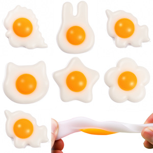 Nouveau jouet sensoriel anti-stress en forme d'œuf frit, jouet à presser pour enfants - Product Image 1