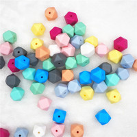 Bonne Qualité 14mm Perles Hexagonales De Qualité Alimentaire Silicone Géométrique À Croquer pour Bébé Perles De Dentition