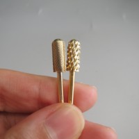 Fraise en carbure de tungstène dorée 3/32'' pour manucure et pédicure électrique, embout de sécurité rond pour perceuse à ongles 4xc