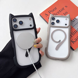 <span class=keywords><strong>Coque</strong></span> Magnétique de Luxe <span class=keywords><strong>Kawaii</strong></span> avec Oreilles et Queue de Chat pour <span class=keywords><strong>iPhone</strong></span> 11 12 13 14 15 16 17, Mignonne <span class=keywords><strong>Coque</strong></span> de Téléphone Transparente Anti-Chute - Product Image 1