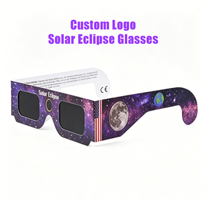 Lunettes d'éclipse solaire personnalisées avec logo, certifiées CE ISO, lunettes de protection solaire sûres, lentilles PET pliables pour cadeaux promotionnels - Product Image 1