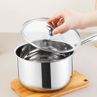LECOS Prix de gros Casserole de cuisine en acier inoxydable Couleur argent Pot à lait poli miroir Pot de cuisson avec fond de capsule