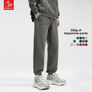 SK unisexe 350G polaire Joggers Version supérieure coton survêtement pantalons de survêtement taille moyenne plat ample Sport Stretch pantalon lourd - Product Image 1