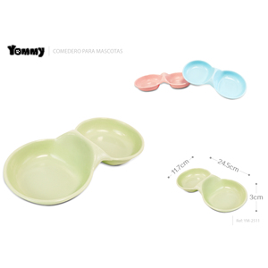 Ciotole per Cani e Gatti in Plastica Ecologica con Motivo Solido 24,5*11,7*3 CM per Uso Interno con Funzioni Automatiche - Product Image 1