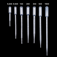 Pipette compte-gouttes jetable en plastique Babbitt avec graduations 0,2 ml 0,5 ml 1 ml 2 ml 3 ml 5 ml 10 ml Épaissie
