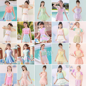 Traje de baño para niñas, estilo falda, de una pieza, UPF 30, de secado rápido, para natación y deportes acuáticos, para niños medianos y grandes - Product Image 1