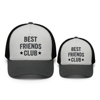 Casquettes personnalisées de haute qualité avec empreinte de patte pour chien et ensemble assorti parent-enfant : casquettes trucker 5 panneaux en sergé et maille
