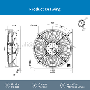 Ventiladores de Extracción Industriales ebmpapst W3G910-LV12-36/F01, Ventiladores Axiales para Techos de Enfriadores Secos AHU - Product Image 4