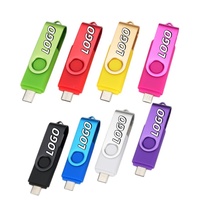 Clé USB rotative X616 OTG 3 en 1 (2-en-1) USB 2.0 128 Go 64 Go 32 Go 16 Go 4 Go 8 Go pour téléphone portable, double clé USB