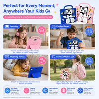 Tablette éducative 7 pouces 5800 mAh longue autonomie pour enfants Android 13 12 Go + 256 Go avec étui antichoc pour l'école à domicile et les études