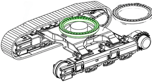 Roulement d'orientation ZX135 pour pièces détachées d'excavatrice Hitachi 17080867, cercle d'orientation - Product Image 3
