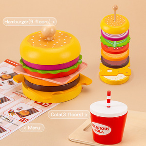 Set Giocattolo in Legno per Bambini Cucina Fai-da-Te Educazione Precoce Gioco di Ruolo Simulazione Fast Food Set Puzzle - Product Image 2