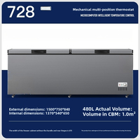 Congélateur Commercial Économe en Énergie Intelligent Horizontal Gris Titane en Acier à Refroidissement Direct avec Réfrigération par Tubes en Cuivre